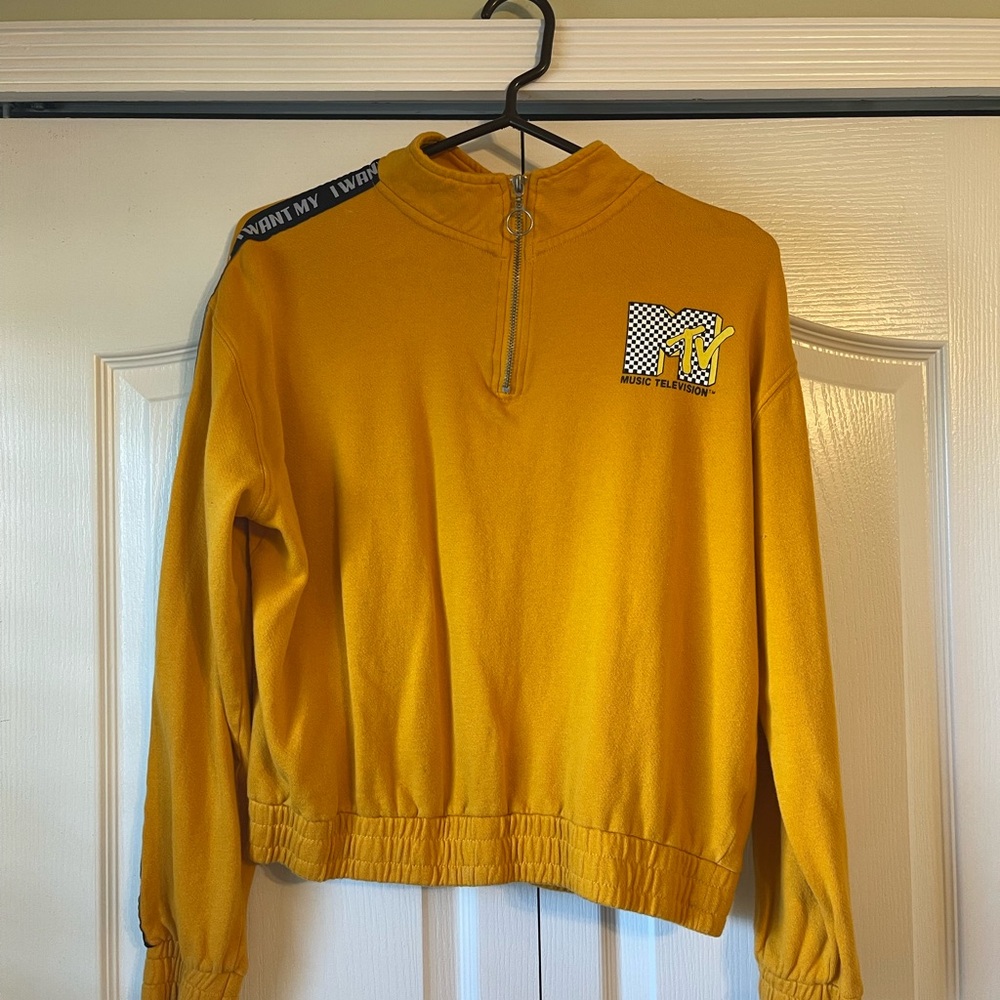 MTV Mustard Yellow Quarter-Zip Sweatshirt